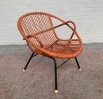Fauteuil Rotan Rohe Noordwolde lounge Chair jaren 60., Huis en Inrichting, Fauteuils, Ophalen of Verzenden