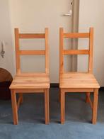 Twee grenen houten stoelen, Huis en Inrichting, Stoelen, Ophalen, Gebruikt, Twee, Bruin