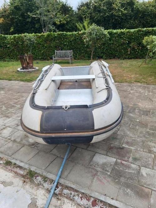 Rubberboot met 2 bb en handkar, Watersport en Boten, Rubberboten, Gebruikt, Overige merken, Aluminium, Minder dan 70 pk, Benzine