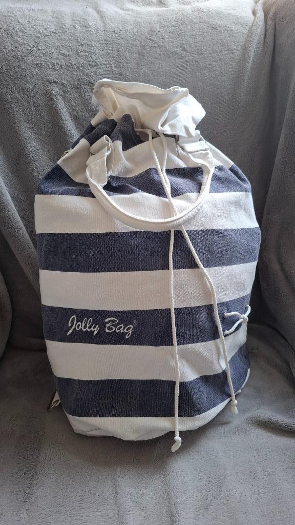 Tassen: Blauw/wit gestreepte strandtas - Jolly Bag, Sieraden, Tassen en Uiterlijk, Tassen | Damestassen, Zo goed als nieuw, Overige typen