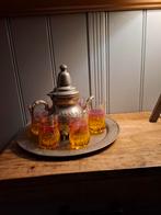 Marokkaanse Theepot met Glazen, Huis en Inrichting, Keuken | Servies, Glas of Glazen, Gebruikt, Ophalen of Verzenden, Glas