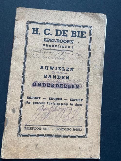 Rijwielen, Banden en Onderdelen (Oldtimers) de Bie Catalogus, Fietsen en Brommers, Handleidingen en Instructieboekjes, Gebruikt