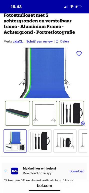 Zgan fotostudio set 4 doeken en standaard beschikbaar voor biedingen