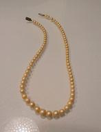 Vintage parelketting met zilveren slotje, Sieraden, Tassen en Uiterlijk, Kettingen, Verzenden, Zo goed als nieuw, Zilver, Met edelsteen