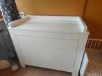 Witte hoogglans commode met aankleedkussen, Ophalen, Gebruikt, 50 tot 70 cm, 75 tot 100 cm