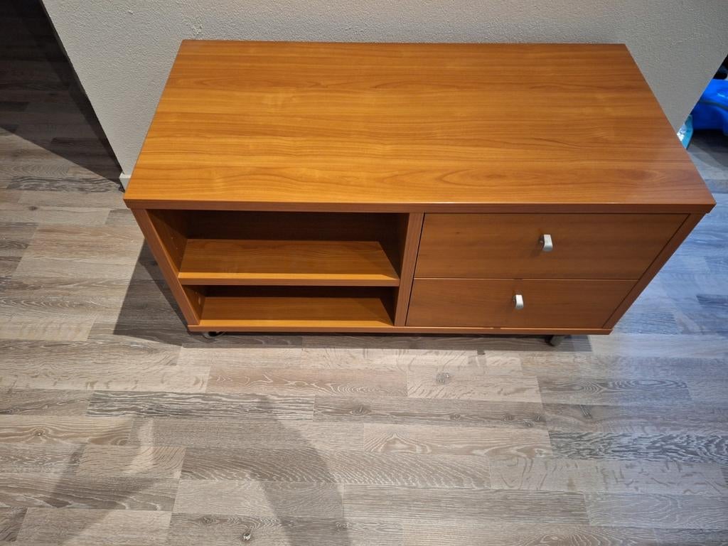 Kersen TV meubel met 2 laden op wielen, Huis en Inrichting, Kasten | Televisiemeubels, Ophalen, 25 tot 50 cm, Minder dan 100 cm