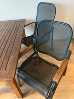 Houten Tuintafel met 4 Aluminium Stoelen, Ophalen, Gebruikt, Rechthoekig, Hout