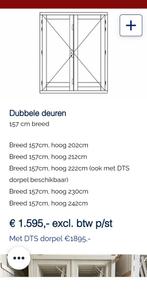 Kozijn met dubbele tuindeuren, Ophalen of Verzenden, Glas, 120 cm of meer, 215 cm of meer
