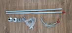 Douchegordijn rail met haken, 90 bij 90cm. Hoek., Huis en Inrichting, Ophalen of Verzenden, Gebruikt, Grijs, Overige typen