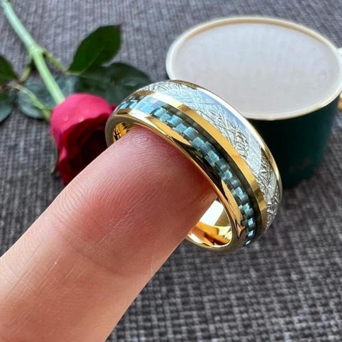 Trouwringen wolfraam 18 karaat goud verguld - Levi, Sieraden, Tassen en Uiterlijk, Ringen, Nieuw, Dame of Heer, Overige materialen