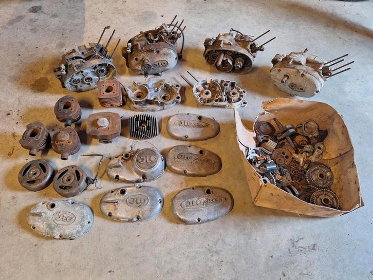 Partij JLO onderdelen motorblok cilinder kapje ontsteking, Fietsen en Brommers, Brommeronderdelen | Oldtimers, Gebruikt, Overige merken