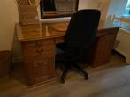 Houten Bureau Ikea met Glazen Plaat, Huis en Inrichting, Bureaus, Ophalen, Gebruikt, Bureau