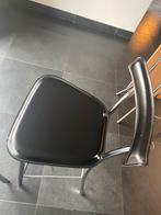 3 X zwart leren ARRBEN barkrukken met chromen frame, Gebruikt, Zwart, Leer, Ophalen of Verzenden