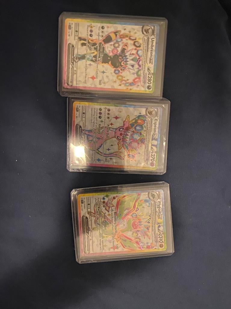 Umbreon, Espeon & Flygon EX Full Art Pokemon Kaarten, Verzenden, Zo goed als nieuw, Losse kaart, Foil