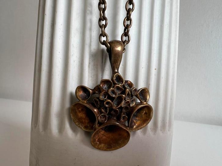 Vintage Fins Design Brons Halsketting Rendiermos IKONEN 70’s, Antiek en Kunst, Kunst | Designobjecten, Ophalen of Verzenden