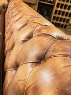 Orginele delta cognac leren chesterfield 3,5 zits, Huis en Inrichting, Banken | Bankstellen, Ophalen, 100 tot 125 cm, Delta, Info@chesterfieldjunkie.nl