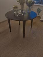 Zwarte ronde tafel - Gebruikte staat, Huis en Inrichting, Tafels | Eettafels, Ophalen, Gebruikt, Rond, 100 tot 150 cm