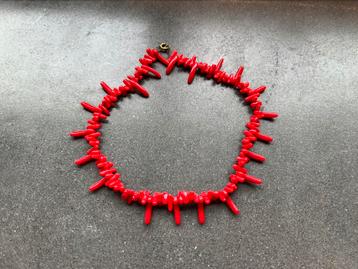 Antieke rode bamboekoraal ketting | 40 cm | vintage sieraad beschikbaar voor biedingen