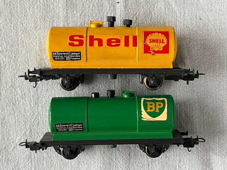 Liliput ÖBB Shell en BP ketelwagens, Hobby en Vrije tijd, Modeltreinen | H0, Gebruikt, Wagon, Gelijkstroom of Wisselstroom, Liliput