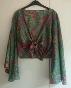 Zijden knoop blouse ZGAN maat S/M, Ophalen of Verzenden, Zo goed als nieuw, Maat 36 (S), Groen