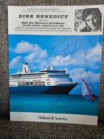 Gesigneerd Folder Holland America Line  Dirk Benedict A team, Verzamelen, Verzenden, Zo goed als nieuw, Tv, Poster