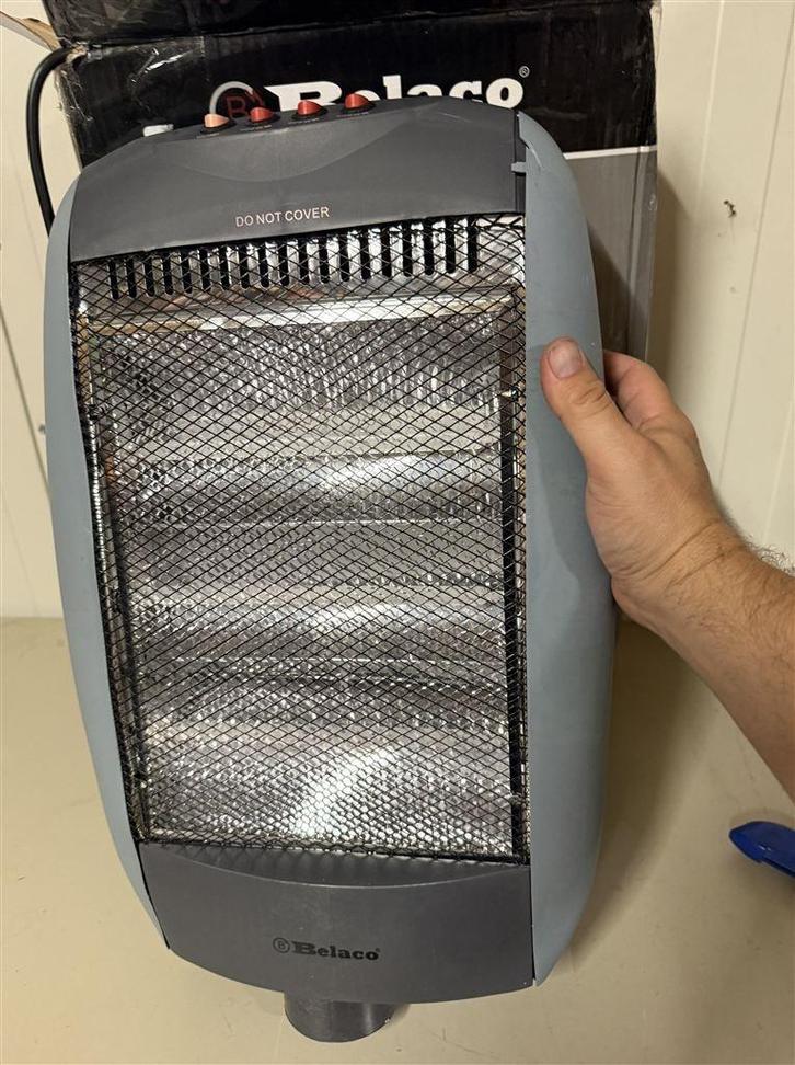 Belaco Grijze Halogeenkachel 400-1200W - BEL-HHC19S, Huis en Inrichting, Kachels, Zo goed als nieuw, Houtkachel, Hout, Ophalen of Verzenden