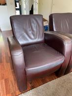 Twee leren fauteuils bruin, Ophalen, Gebruikt, Leer, 75 tot 100 cm