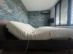 Eiken ledikant, 2x matras Hevea de Luxe, schramm boxspring, Huis en Inrichting, Ophalen, Gebruikt, 90 cm, Eenpersoons