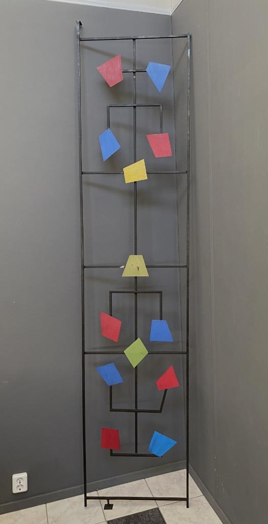 60 jaren groot metaal roomdivider rek & kleur vlak wanddeco, Huis en Inrichting, Woonaccessoires | Kamerschermen, Gebruikt, Ophalen