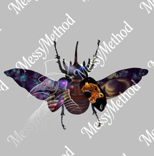Digitale Artprint – Galactic Beetle (Cosmisch), Antiek en Kunst, Kunst | Designobjecten, Ophalen
