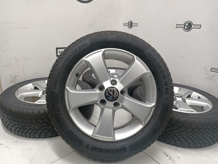 VW Golf lichtmetaal velgen 16"inch winterbanden 5x112, Auto-onderdelen, Banden en Velgen