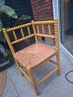 Antieke Hoekstoel met Riet Zitting, Huis en Inrichting, Stoelen, Riet of Rotan, Gebruikt, Overige kleuren, Eén