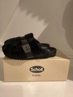 Scholl zwarte leren slippers met haren maat 42 nieuw, Slippers, Zwart, Nieuw, Ophalen of Verzenden