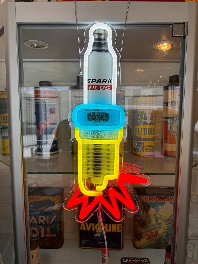 Vintage Neon Bougie Reclamebord, Verzamelen, Merken en Reclamevoorwerpen, ., Lichtbak of (neon) lamp, Ophalen of Verzenden, Zo goed als nieuw