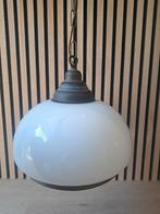 Vintage hanglamp melkglas, Ophalen of Verzenden, Gebruikt, Glas, Minder dan 50 cm