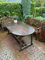 Uitschuifbare houten tuintafel, Tuin en Terras, Ophalen, Gebruikt, Rechthoekig, Hout