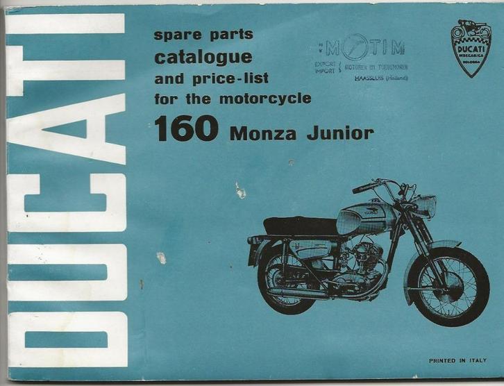 Ducati 160 Monza Junior spare parts (6137z), Motoren, Handleidingen en Instructieboekjes, Ducati, Ophalen of Verzenden