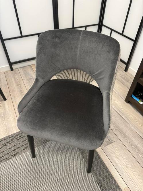 6 stuks PMP eetkamer stoelen taupe velours/stof, Huis en Inrichting, Stoelen, Nieuw, Vijf, Zes of meer stoelen, Stof, Grijs, Ophalen