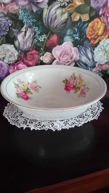 Prachtige vintage brocante grote schaal / kom  beschikbaar voor biedingen