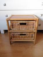 Rotan /rieten ladekast met 2 laden, Huis en Inrichting, Kasten | Ladekasten, Ophalen, Overige materialen, Minder dan 50 cm, Gebruikt