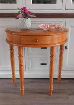 Halfrond grenen haltafeltje  / sidetable, Huis en Inrichting, Tafels | Sidetables, Ophalen, Gebruikt, 100 tot 150 cm, 25 tot 50 cm