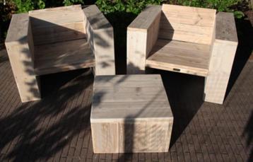 Tuinbank Loungestoel loungeset tuinset tuinstoel steigerhout