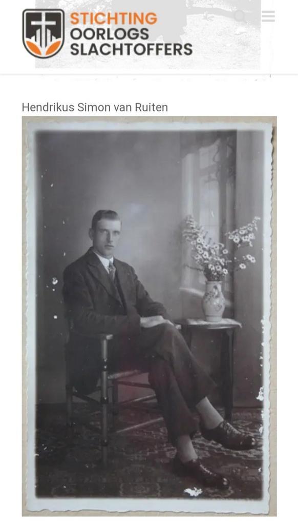 Van Ruiten te  Lisse - Concentratiekamp Watenstedt Dld ww2, Verzamelen, Bidprentjes en Rouwkaarten, Bidprentje, Ophalen of Verzenden