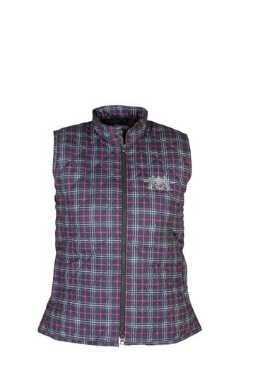 grijs/fuchsia geruite bodywarmer Horka Amazone maat 164 en M beschikbaar voor biedingen