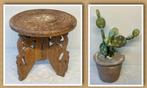 Plantentafeltje Oosters + Cactus, Huis en Inrichting, Tafels | Bijzettafels, Minder dan 45 cm, Minder dan 55 cm, Rond, Ophalen of Verzenden