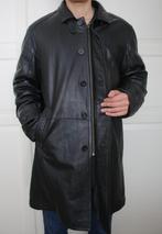 GIMO'S zwarte Italiaanse nappalederen overcoat maat L, Kleding | Heren, Maat 52/54 (L), GIMO'S, Zwart, Ophalen of Verzenden