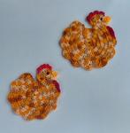 Pasen, onderzetters, kippen, gehaakt., Ophalen of Verzenden, Nieuw