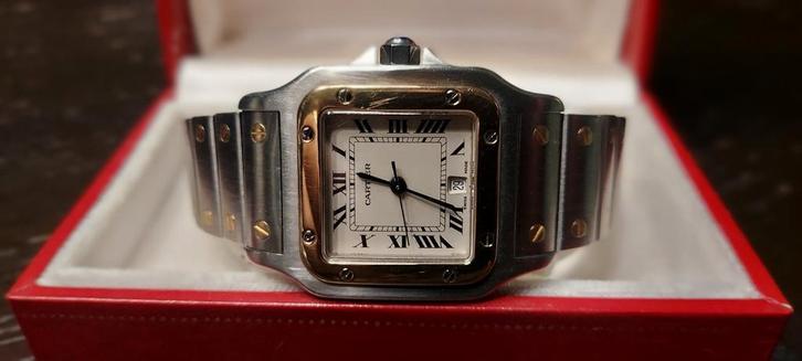 Cartier Santos Galbee doos + papieren 1997 unpolished., Sieraden, Tassen en Uiterlijk, Horloges | Heren, Zo goed als nieuw, Overige merken