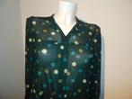 King Louie dennen groene blouse stippen in kleur voile S, Ophalen of Verzenden, Zo goed als nieuw, King Louie, Maat 36 (S)