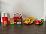 Fisher Price - Little People - Boerderij - Bus - Tractor, Ophalen, Gebruikt, Auto of Voertuig, Met geluid